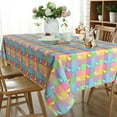 "LUSHVIDA Fabric Rectangular Easter Checkered Tablecloth, 60""x102"", for Picnic, Banquet, Party ...