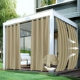 thumbnail image 1 of LUSHVIDA Outdoor Curtains for Detachable Sticky Tab Top Patio Waterproof Outside Curtains for Gazebo, Porch, Pergola, Privacy Curtain, 54 x 108 inch, 1 Panels, Taupe, 1 of 7