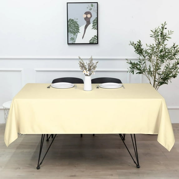 LUSHVIDA Rectangle Tablecloth -60x102 inch Beige- Stain and Water Resistant Table Cover for Kitchen Dining Room