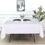 LUSHVIDA Rectangle Tablecloth -60x84 inch White- Stain and Water Resistant Table Cover for Kitchen Dining Room