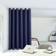 thumbnail image 1 of LUSHVIDA Room Divider Curtains Total Privacy Wall Room Divider Screens Wide Blackout Curtain for Living Room Bedroom Patio Sliding Door, 1 Panel, Navy, 8.3ft Wide x 8ft Tall, 1 of 1