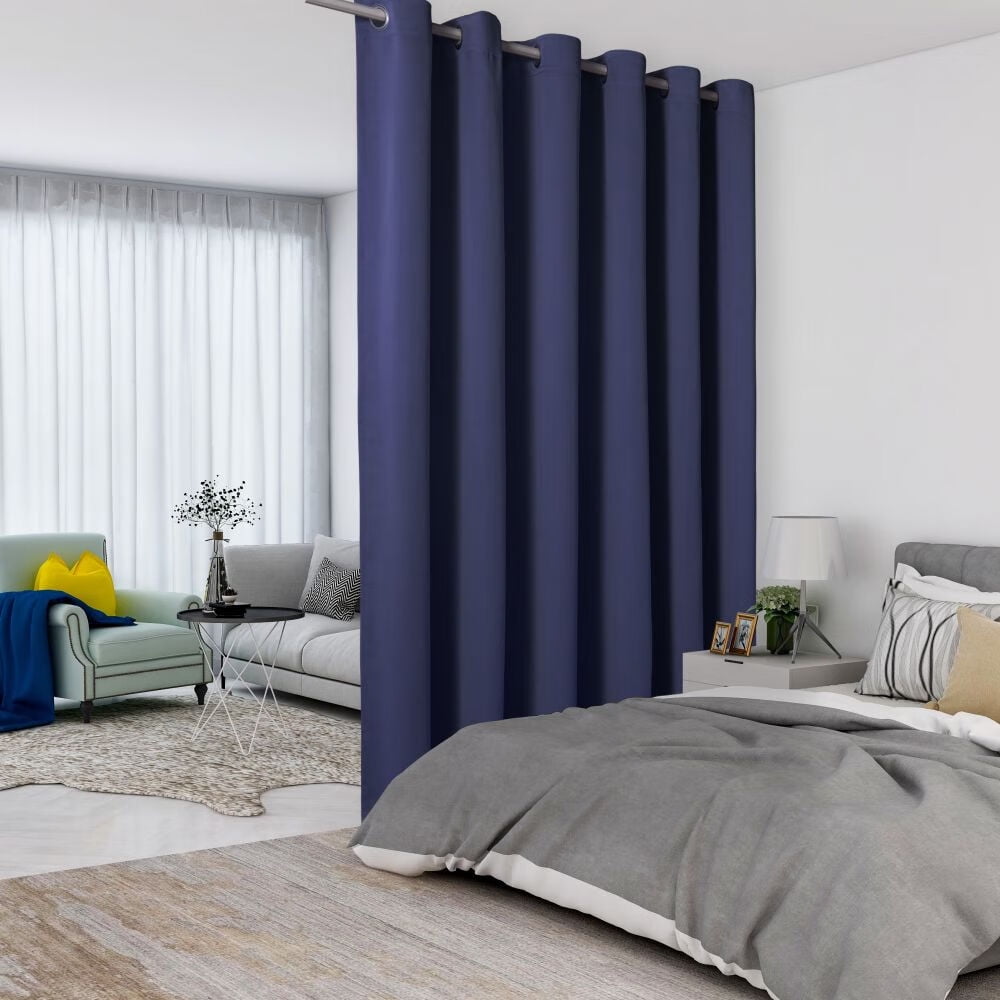 LUSHVIDA Room Divider Curtains Total Privacy Wall Room Divider Screens Wide Blackout Curtain for