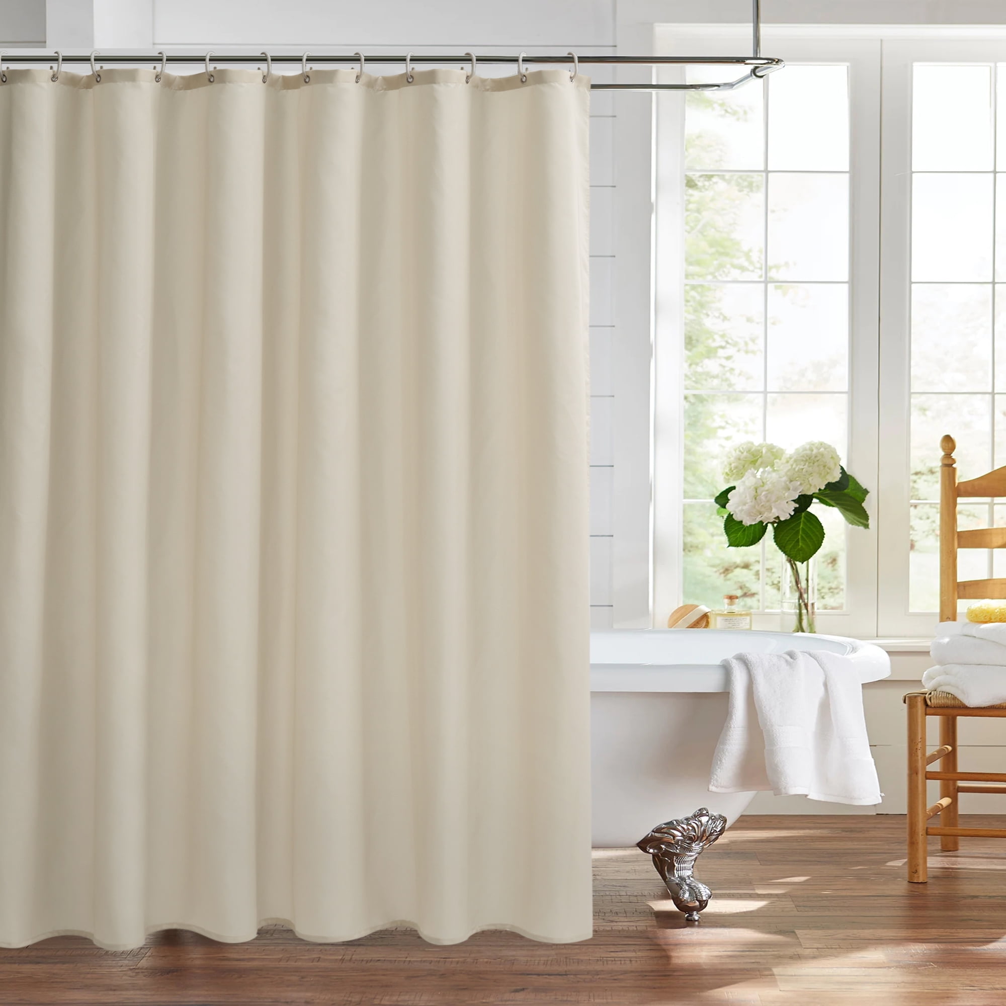 LUSHVIDA Shower Curtain with Separate Waterproof Fabric Shower