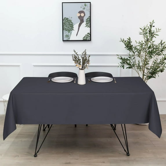 LUSHVIDA Square Tablecloth -60x60 inch Dark Grey- Stain and Water Resistant Table Cover for Kitchen Dining Room