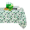 thumbnail image 1 of LUSHVIDA Green & White Checkered Fabric Round Table Cloth-60x102 Inch-Polyester Shamrock Pattern Tablecloth, Table Cover Protector for Party, Banquet, Dinner Decoration Use, Green & White, 1 of 7