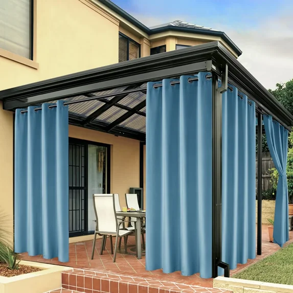 LUSHVIDA Waterproof Outdoor Curtains for Patio Grommet Privacy Curtains for Porch Gazebo Pergola, 1 Panel, 54x120 inch, Teal