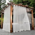thumbnail image 1 of LUSHVIDA Waterproof Outdoor Sheer Curtains for Patio, Beige, 100 x 84 inch, 2 Panels - Outdoor Curtains Grommet Voile Drapes for Living Room, Bedroom, Pergola, Porch, Deck, Lanai and Cabana, 1 of 4