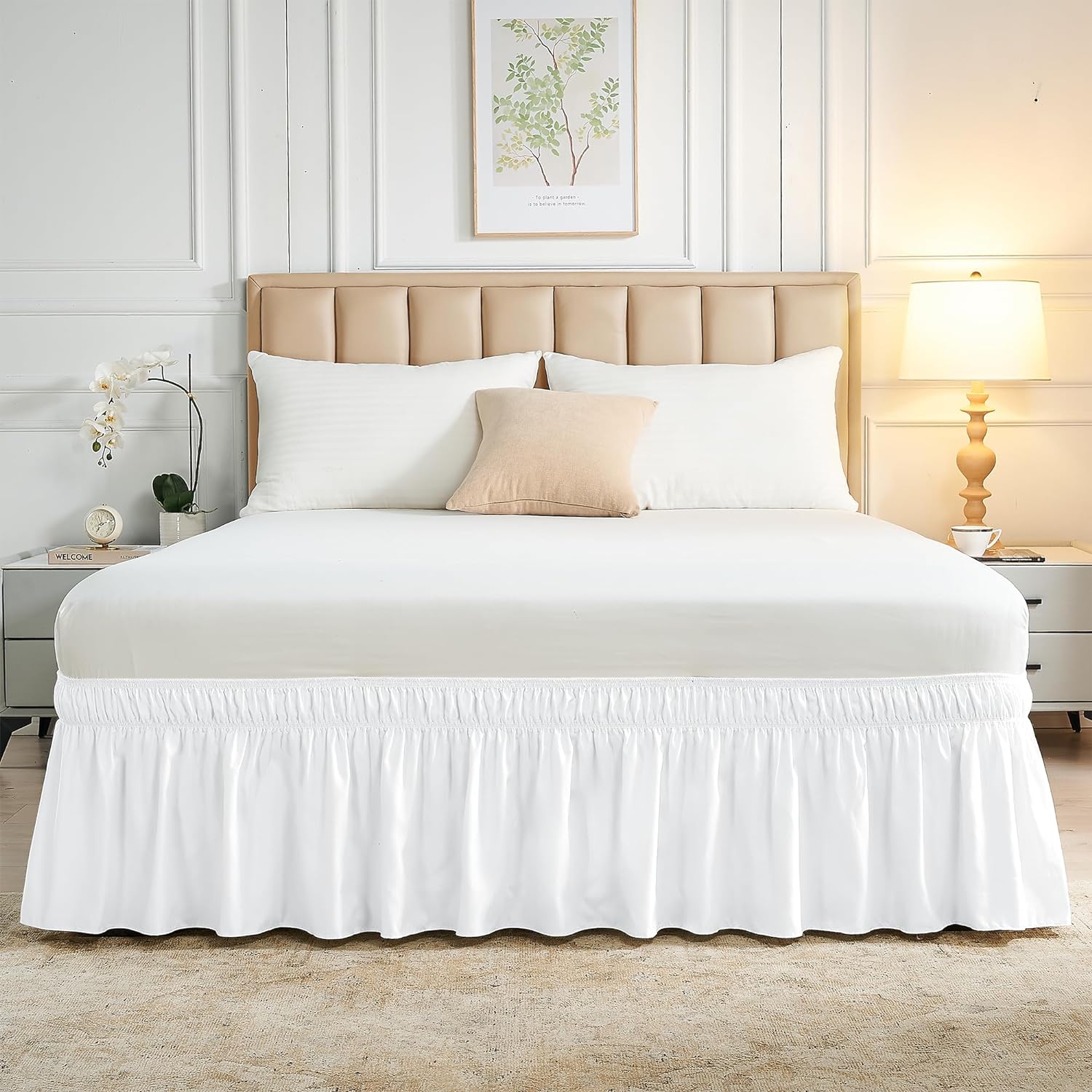 WRAP AROUND BED SKIRT DUST RUFFLE, 18