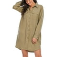 thumbnail image 1 of LUSMAY Women's Casual Button Down Shirt Dress Long Sleeve Cover Up Blouse Tops with Pockets, 1 of 7