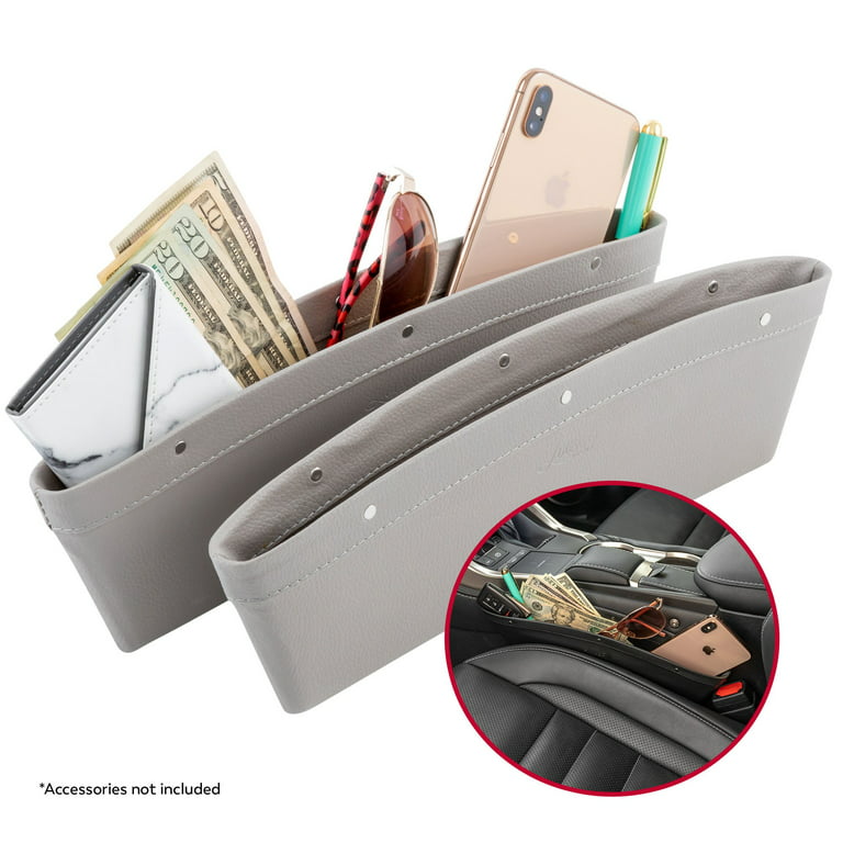5 STAR SUPER DEALS Car Seat Caddy Catcher Organizer and Gap Filler -  Prevent Dropping of Items in Between Seat and Console (Set of 4)