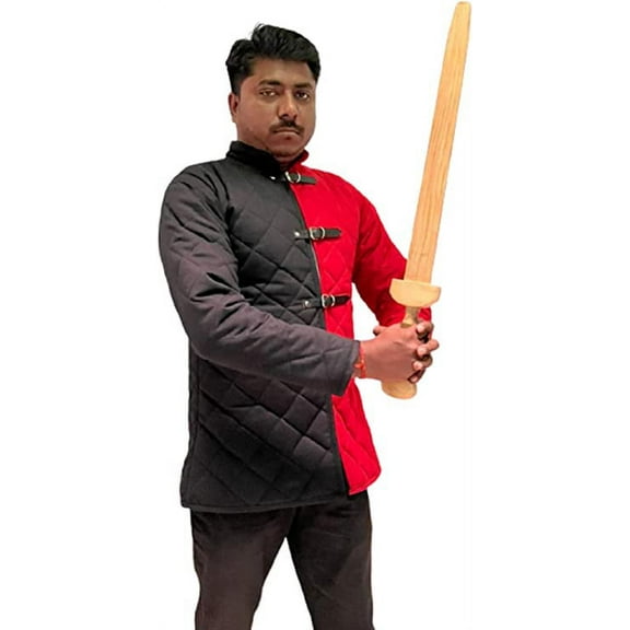 LUTHERA ARMOR Medieval Worrior Knight LARP Gambeson | Medieval Purple & Purple Gambeson with Full Sleeves for SCA LARP Purple color, S