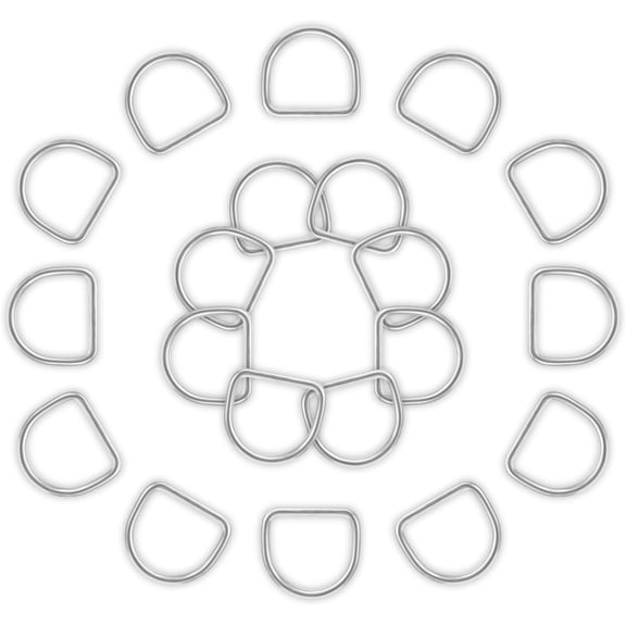 LUU-1 Inch D Rings Heavy Duty, 20Pcs Stainless Steel Welded D Ring Metal Semi Circular D Ring for Dog Collars Backpacks Webbing Straps Dee Rings for Hardware DIY Accessories_SAI