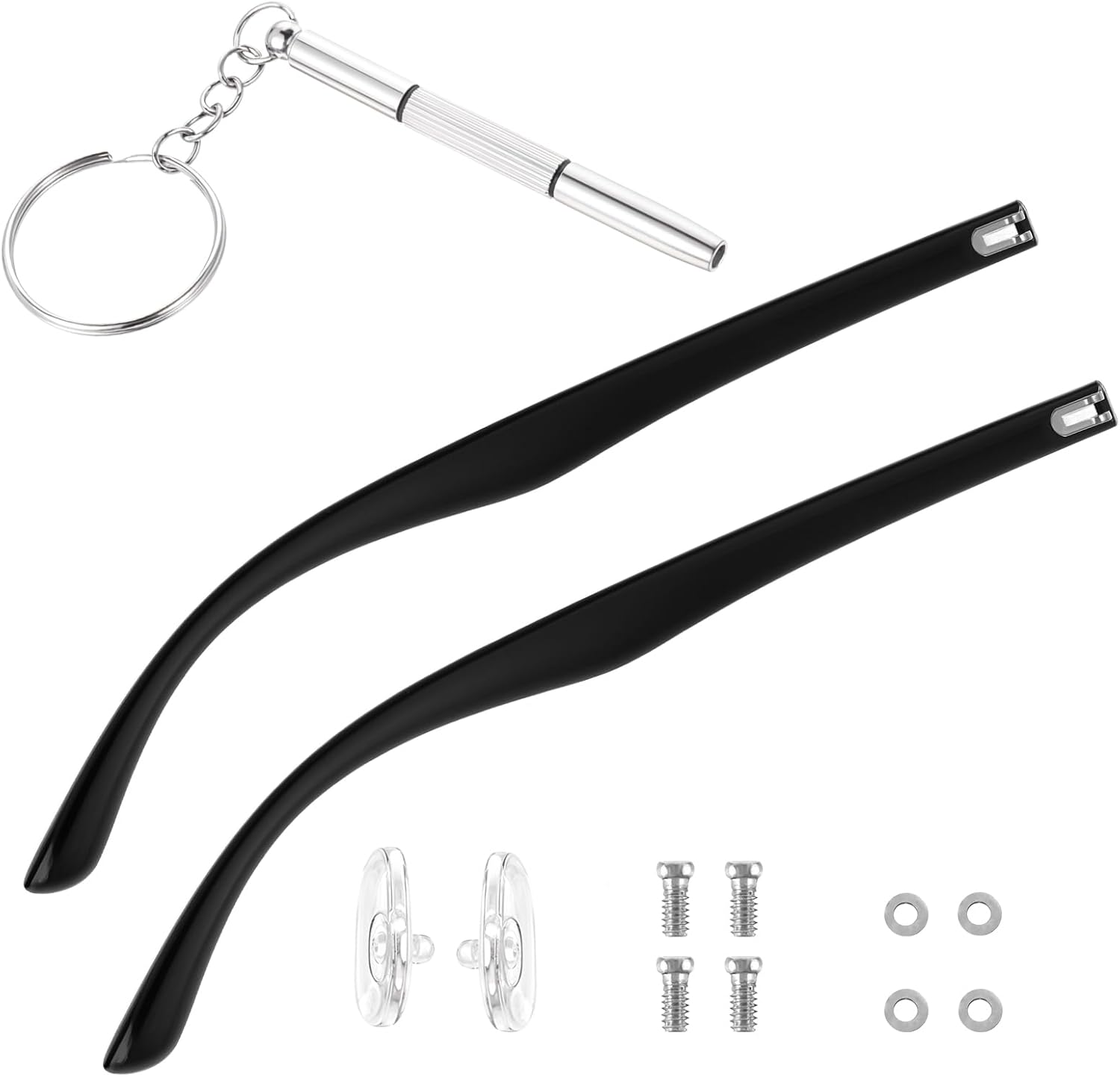 MAGICLULU Universal Metal Glasses Replacement Arms – 138mm Length, 5mm Width, Includes Screws & Washers + Screwdriver