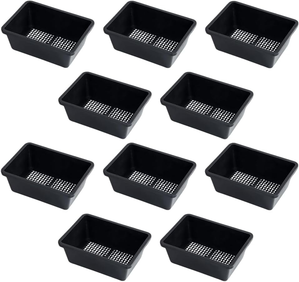 LUU-10 Pcs Mesh Bottom Trays Starter Trays Plastic Plant Trays Reusable ...