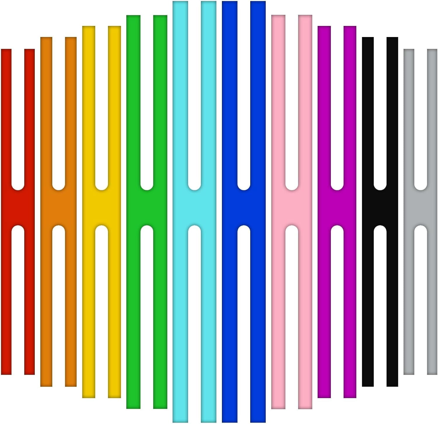 LUU-10PCS H Band Silicone Rubber Bands, 9 Inch H-bands Assorted Color ...