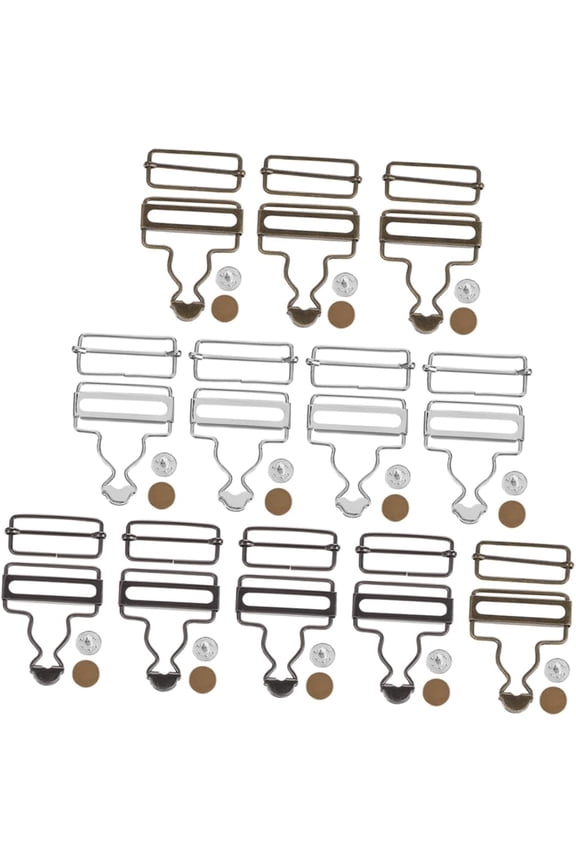 LUU-12 Sets Denim Overalls Suspender Clips Overall Buckles Replacement Overall Metal Clasp Overall Braces Buckle Overall Clips Replacement Overalls Retainer Overall Buckles Clips Iron_SAI