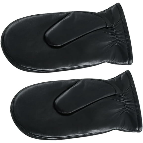 LUU-1Pair Wool Lined Leather Mittens for Women Extra Warm Thickened Gloves for Cold Weather for Outdoor Activities_SAI