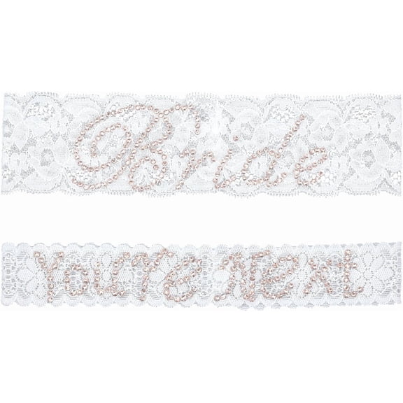 LUU-2Pcs Bridal Wedding Garters, Thigh Lace Rhinestone Garter Wedding Bride Garter Accessories for Women Party_SAI