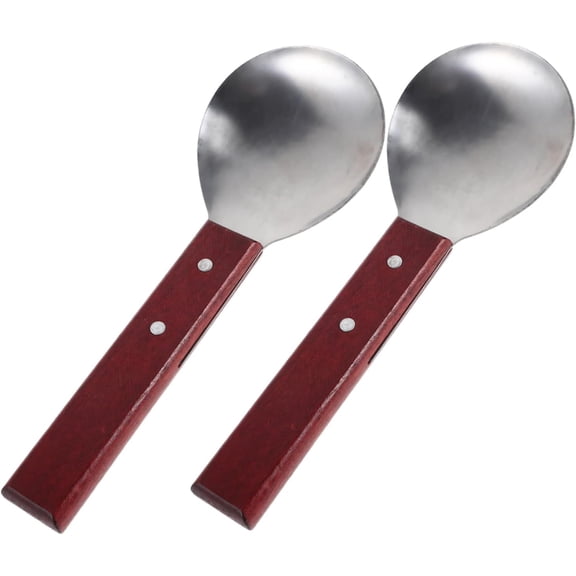 LUU-2Pcs Tofu Spoon Heat Resistant Flat Cooking Spoons for Serving and Scooping Tofu Utensils with Handles_SAI