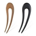 thumbnail image 1 of LUU-2Pcs U Shape Wooden Hair Sticks Handmade Carved Wood French Hair Forks with Cute Cat Design 2-Prong Vintage Wood Hair Pins for Women Girls Chignon Bun Updo Hairstyle Accessories_SAI, 1 of 7