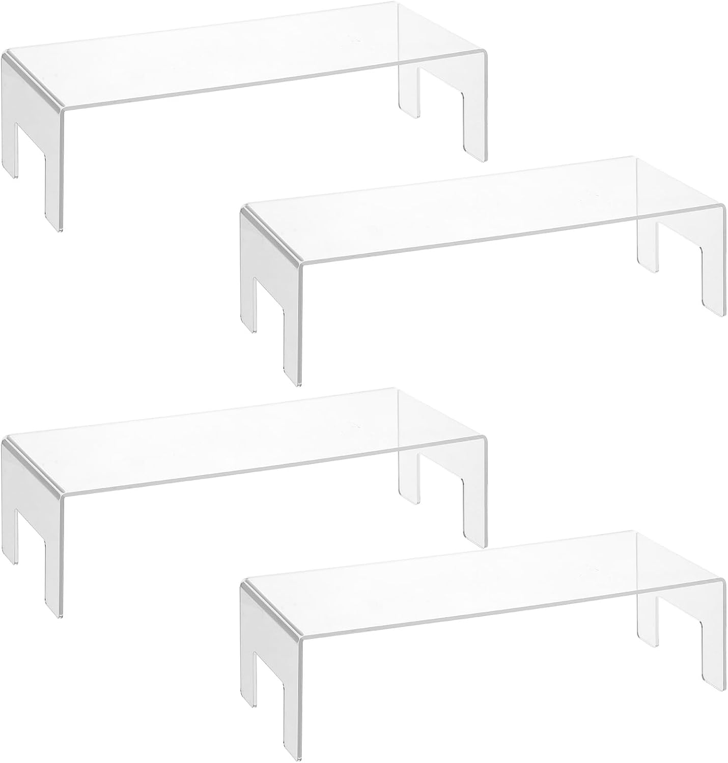 LUU-4 Pack Clear Acrylic Display Risers, 3mm Thick Acrylic Display ...