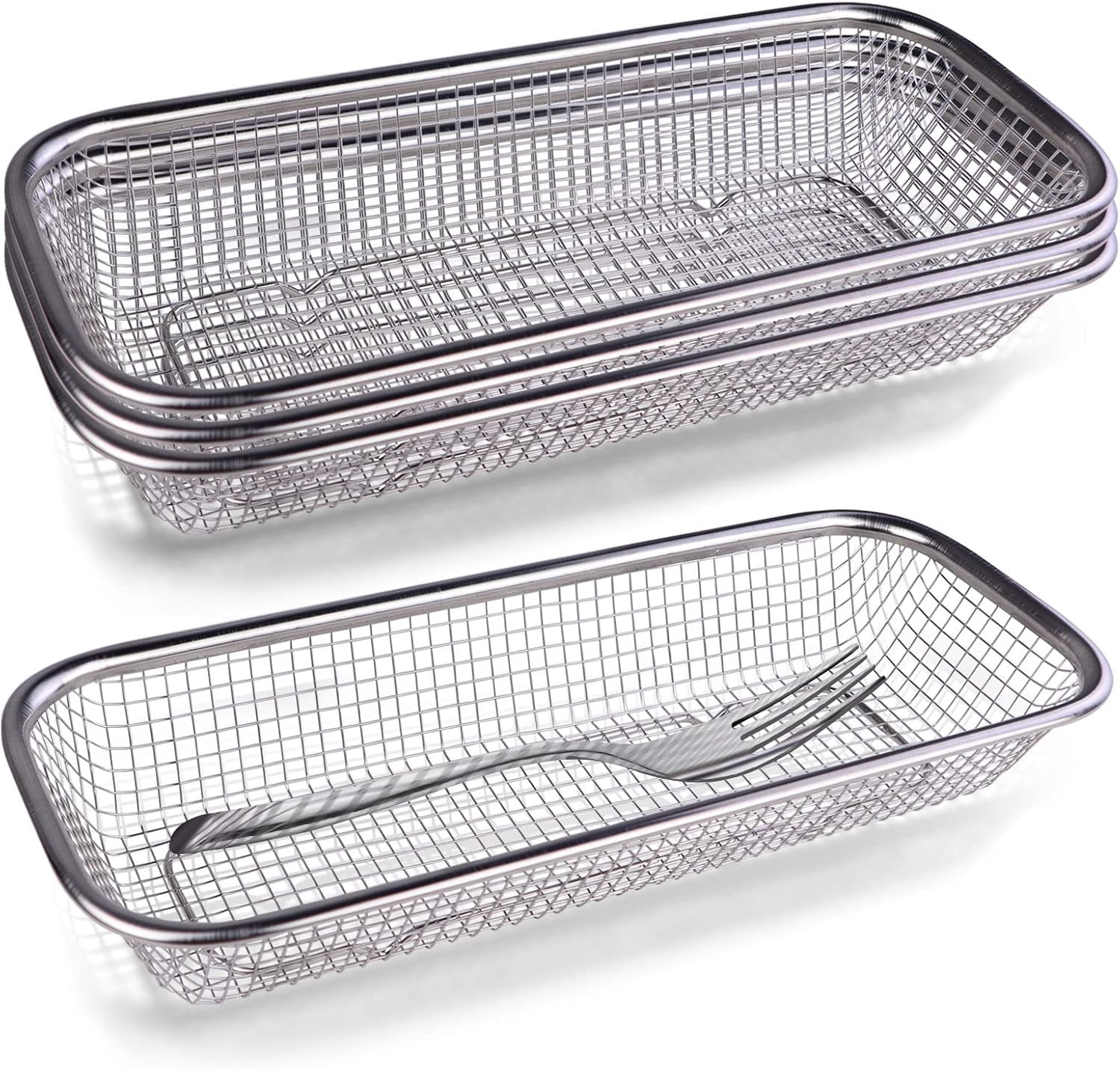 LUU-4Pcs Silverware Organizer Utensil Organizer, 18/8 Stainless Steel ...