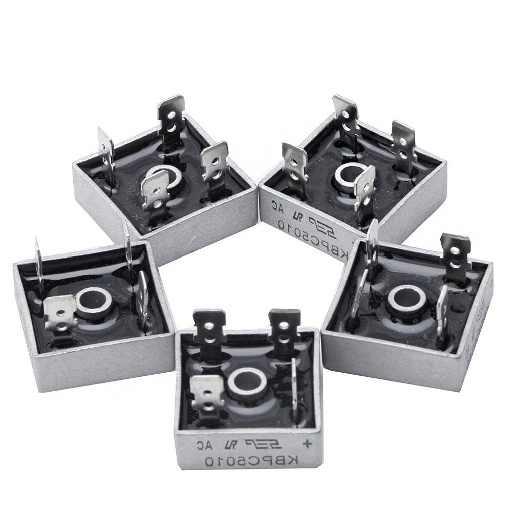 LUU-5 x KBPC5010 1000V 50A Metal Case 4 Pin Single Phase Diode Bridge ...