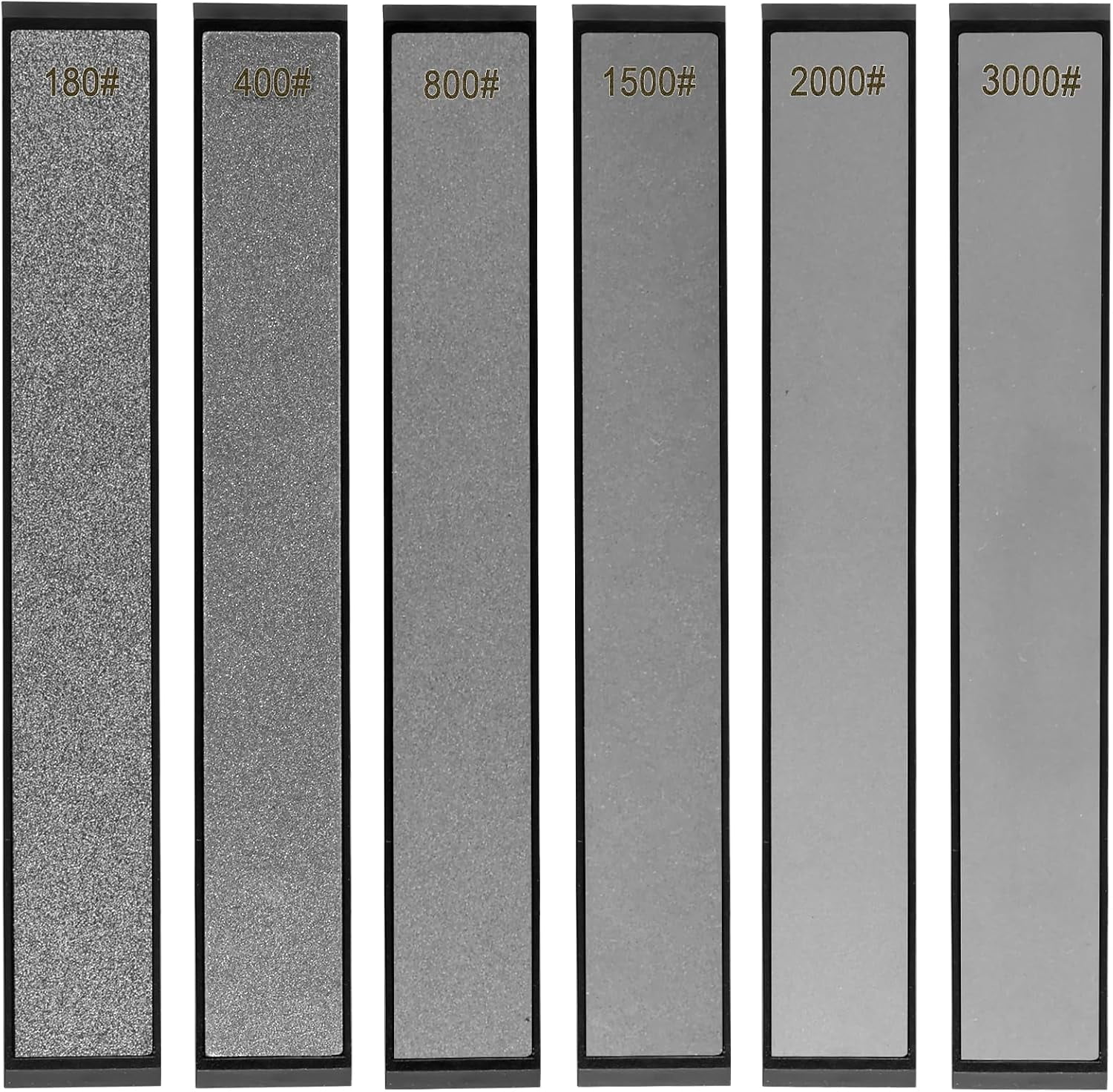 LUU-6 PCS Diamond Knife Sharpening Stones Set, Diamond Plates Knife Sharpener Kit for XARILK Type Sharpeners, 180# 400# 800# 1500# 2000# 3000# Grit_SAI