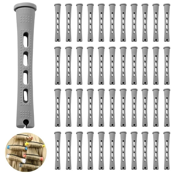 LUU-60 Pcs Perm Rods 0.67" White Hair Rollers Cold Wave Rods Long Short Hair Rollers Curling Rods_SAI