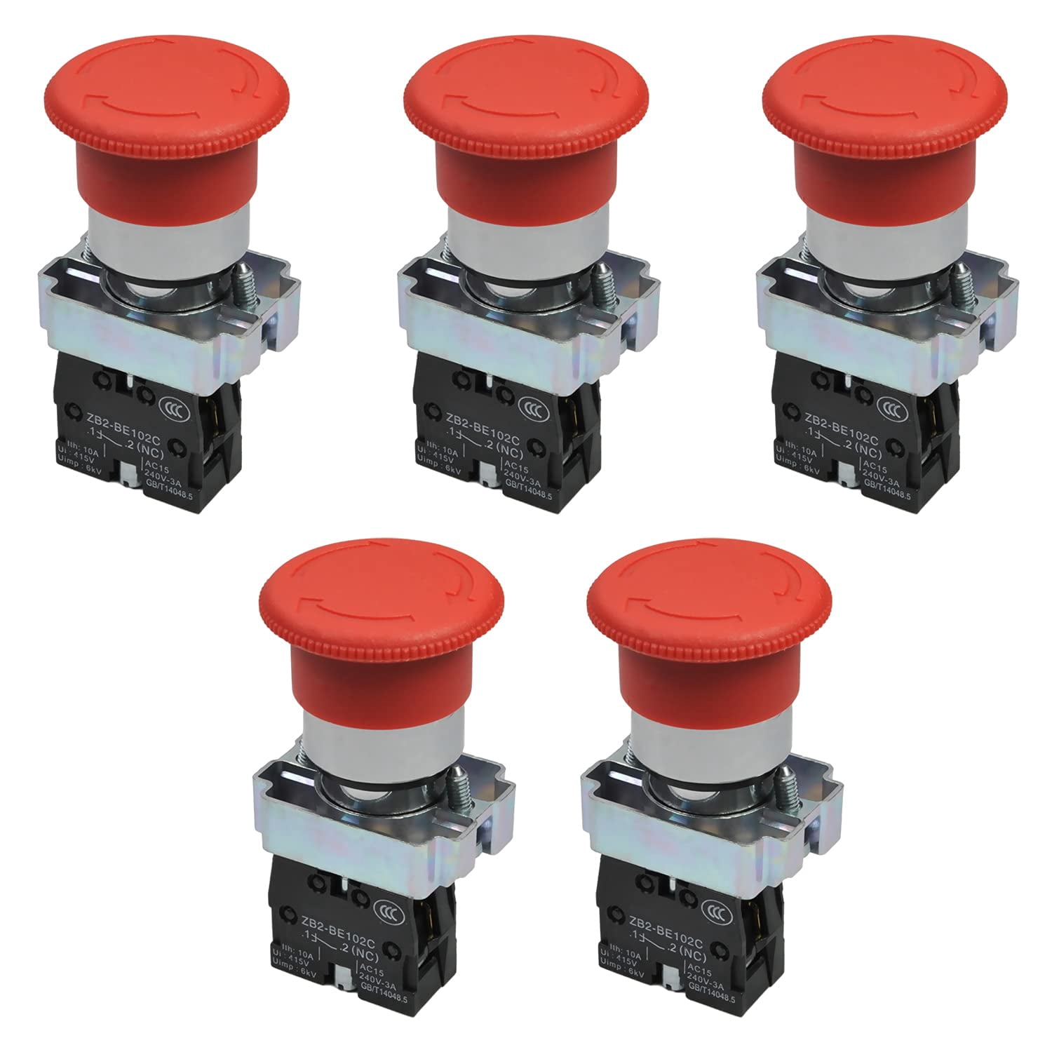 Lockable Estop Button LUU-660V 10A Emergency Stop Push Button Switch ZB2-BE102C Self-Locking ...