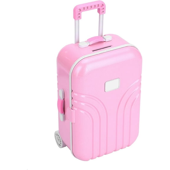 LUU-Academy Toys, Kids Luggage Toy Mini Toys Real Littles Backpack Rolling Wheels Suitcase for Toddler Children (Rose)_SAI