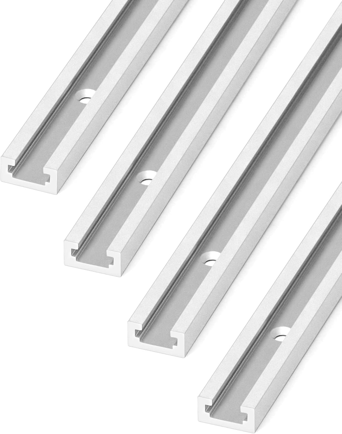 Aluminum 400mm Double-Cut T-Track – 30mm Profile With Pre-Drilled Holes, Red Anodized 2-Pack For Woodworking