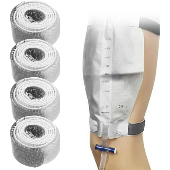 LUU-Catheter Leg Bag Strap 26''X 1'' Urine Drainage Bag Straps Leg Urinary Bag Fixation Tapes Anti Slip Irritation Catheter Stabilization Devices with Soft Elastic Fabric Urinary_SAI