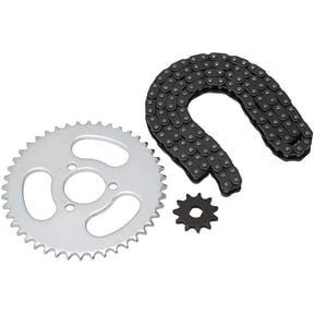 LUU-Chain Sprocket Kit T8F Front and Rear Sprocket Chain Replacement High Power T8F Gear Chain Set for Modified Karts ATVs and Mini Motorcycles_SAI