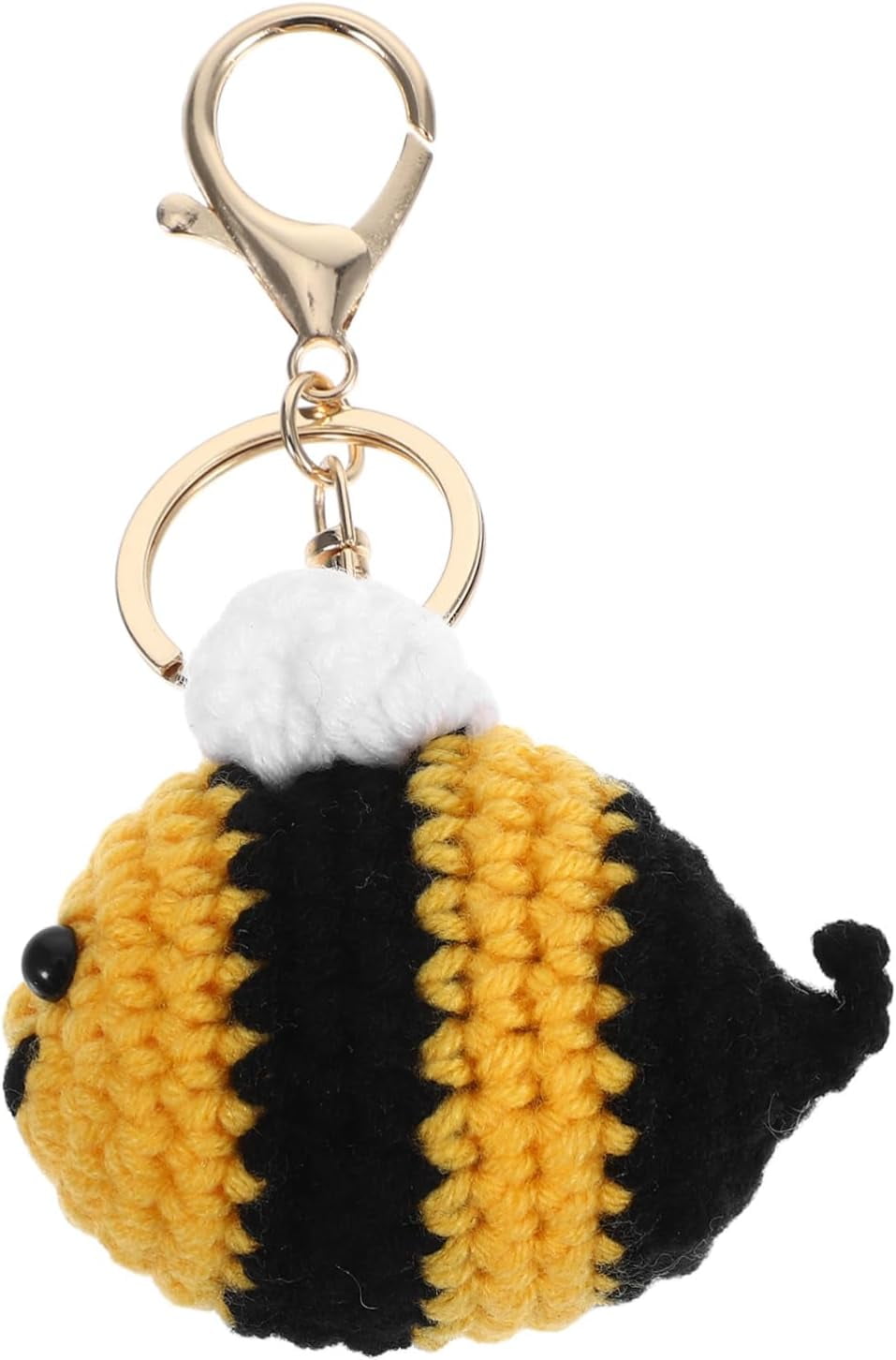 LUU-Crochet Bee Keychain Cute Bee Key Ring Knitted Bee Key Holder ...