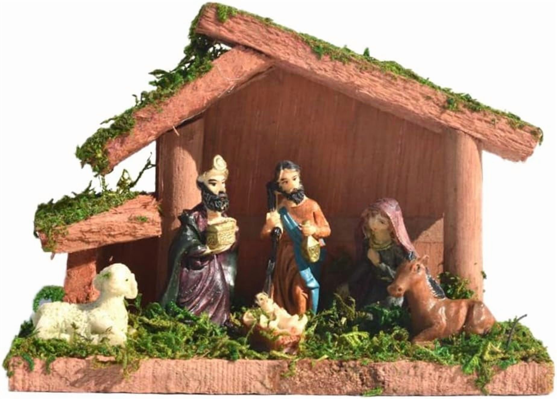 LUU-Mini Nativity Scene Figurine Set Holy Family Scene Resin Nativity ...