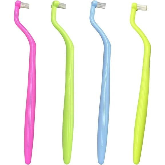 LUU-Orthodontic Toothbrush 4pcs Tuft Toothbrush Compact Interdental Interspace Brush Dental Implants Braces Wisdom Teeth Detail Cleaning Brush- C_SAI