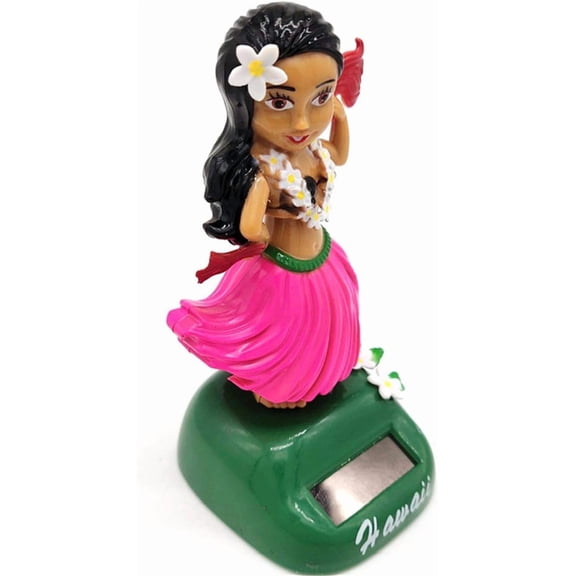 LUU-Pink & Green Funny Cute Car Bobblehead Decorative Gift|Home & Office Decor, Dancing Girl for Car Dashboard & Home, Solar Powered Kit_SAI