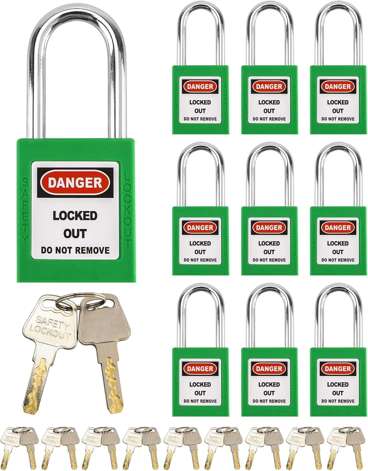LUU-Red Lockout Tagout Safety Padlock, 2 Padlocks with 4 Keys_SAI ...
