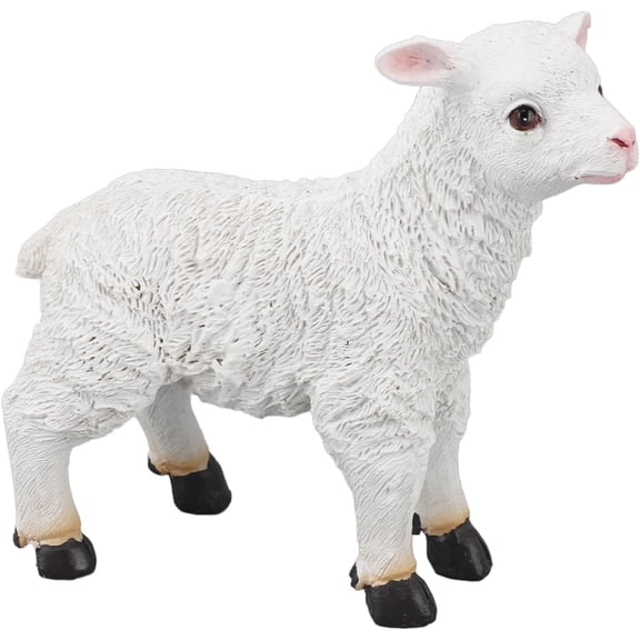 LUU-Sheep Statues Resins, Goat Lamb Statue Resins Garden Farm Animal Sheep Statue Super Cute Garden Sculpture Lying and Standing Sheep Garden Ornaments for Garden Decor Wedding Party_SAI