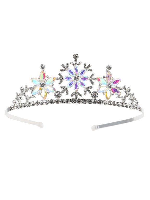LUU-Snowflake Crown: Rhinestone Snowflake Headband, Princess Crowns For Women Girls, Christmas Light Up Headband For Christmas Winter Birthday Blue_SAI