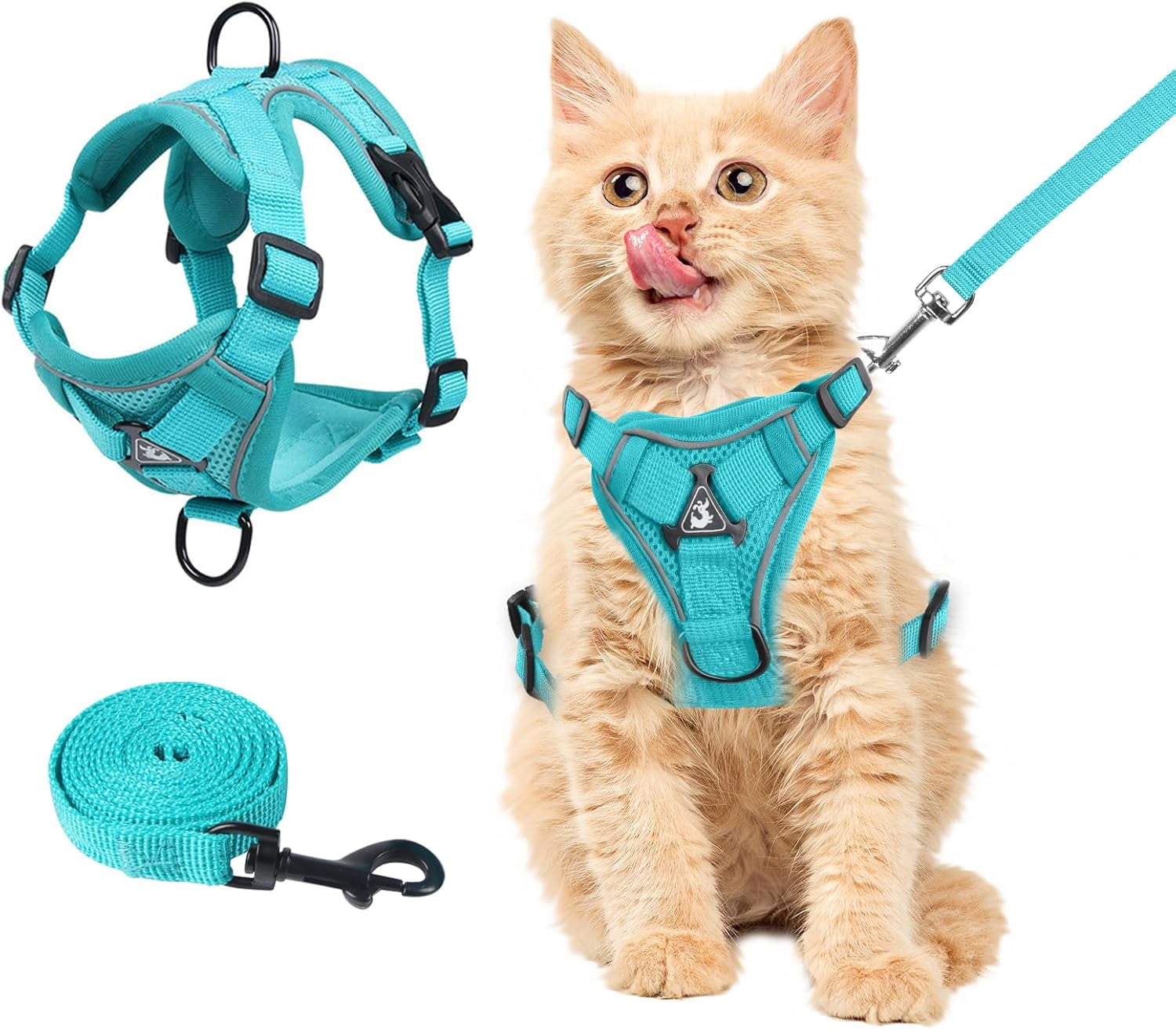 LUU-cat Chest Harness and Leash, Anti-Escape Adjustable Soft mesh cat ...