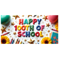 thumbnail image 1 of LUUFILx 100th Day of School Backdrop Kids Celebration Party Supplies Balloons and Crayons Decoration Banner Classroom Background Photography Props, 1 of 9