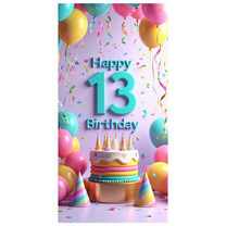 LUUFILx 13th Birthday Party Backdrop Colorful Banner Decorations Confetti Props Celebration Event Background Display Customizable Design Balloon Decor Kid's Festivity