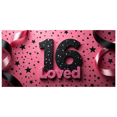 thumbnail image 1 of LUUFILx 16th Birthday Decoration Banner Backdrop Loved Pink Sparkly Background Party Supplies Sweet Photography Props Celebration Banner Decor Display, 1 of 8