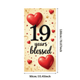 thumbnail image 1 of LUUFILx 19 Years Blessed Backdrop Banner Decorations Background Party Supplies Photography Props Happy Birthday Anniversary Celebration Events Decor, 1 of 7