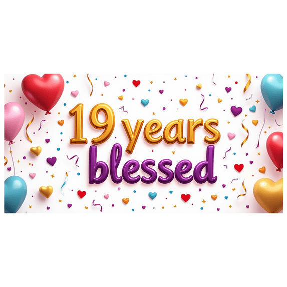 LUUFILx 19 Years Blessed Party Backdrop Balloon Decoration Photography Props Celebration Banner Backdrop Decor Birthday Background Party Supplies
