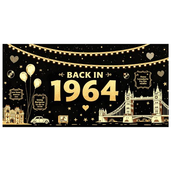 LUUFILx 1960s Backdrop Banner Retro Party Decorations Vintage Background Photo Booth Props Reunion Decor Music Themed Event Supplies Celebration