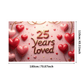 thumbnail image 1 of LUUFILx 25 Years Loved Glitter Banner Decoration Party Supplies Anniversary Backdrop Heart Celebration Event Photography Props Background Decor, 1 of 9