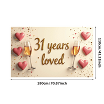 LUUFILx 31 Years Loved Champagne Theme Backdrop Banner Decorations Party Supplies Photography Props Photo Background Celebrations Happy Anniversary Event
